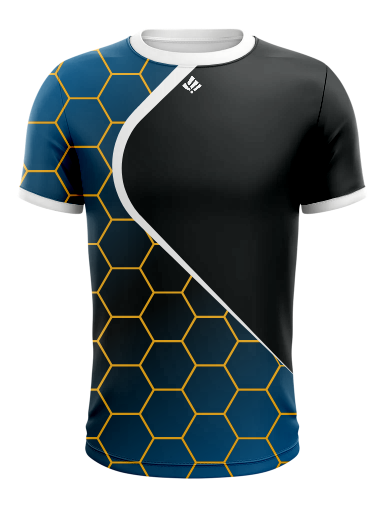 blue and gold Esports Gaming Jersey