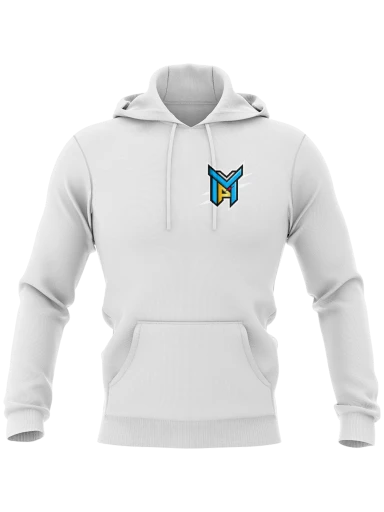 Sublimated White Polyester Fleece Hooded Pullover preview, front