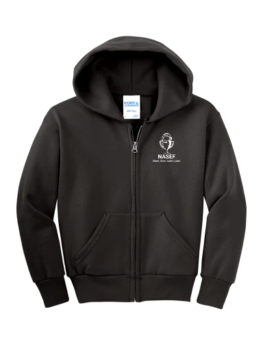 Port & Co Youth Core Fleece Full-Zip Hooded Sweatshirt preview, front