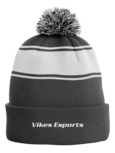 Sport-Tek Stripe Pom Pom Beanie preview, front
