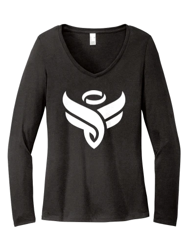 District Women's Perfect Tri Long Sleeve V-Neck Tee preview, front