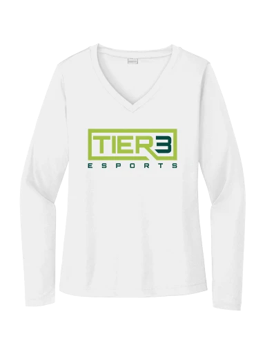 Tier 3 Fan Store Women's Long Sleeve PosiCharge Competitor V-Neck Tee preview, front