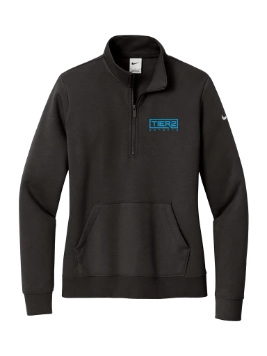 Tier 2 Fan Store Nike Women's Club Fleece Sleeve Swoosh 1/2-Zip preview, front
