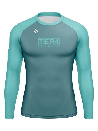 Tier 4 Esports Team Store Men’s Compression Raglan Long Sleeve Rash Guard preview, front