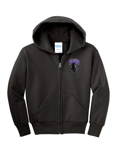 Youth Core Fleece Full-Zip Hooded Sweatshirt preview, front