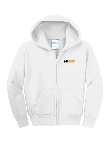 Port & Co Youth Core Fleece Full-Zip Hooded Sweatshirt preview, front