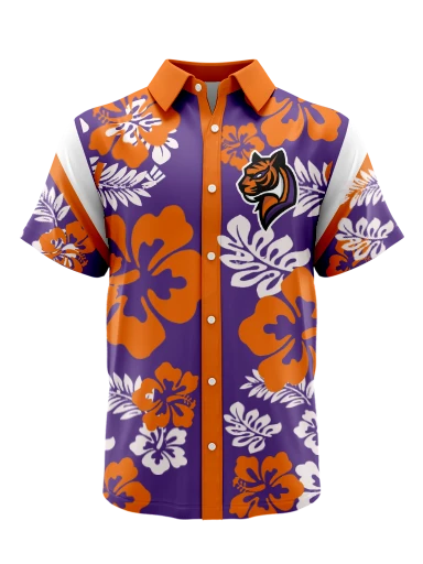 Purple Flowery Hawaiian Shirt preview, front