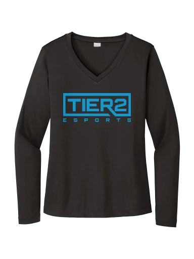 Tier 2 Fan Store Women's Long Sleeve PosiCharge Competitor V-Neck Tee preview, front