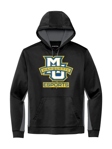 Sport-Tek Sport-Wick Fleece Colorblock Hooded Pullover preview, front