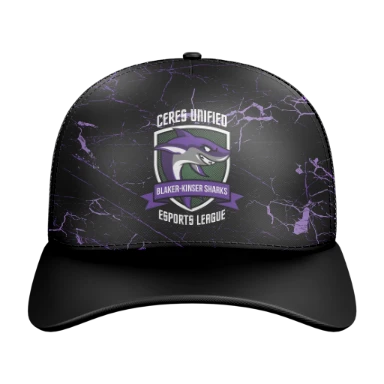 Sublimated 5 Panel Curved Trucker Cap preview, front