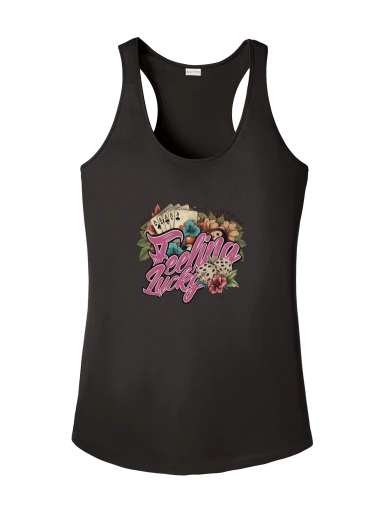 Floral Feeling Lucky Tank Blck preview, front