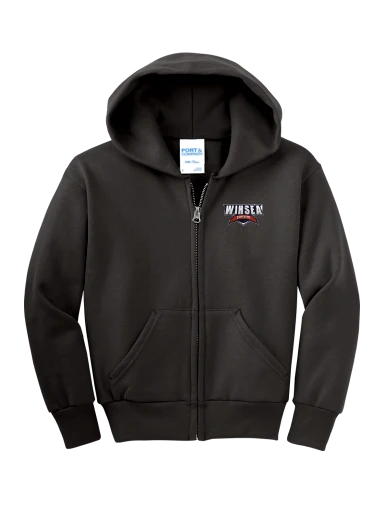 Youth Core Fleece Full-Zip Hooded Sweatshirt preview, front