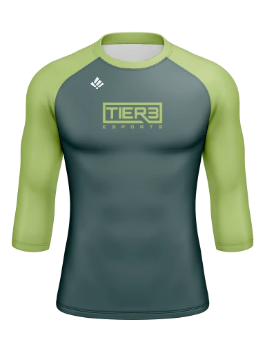 Tier 3 Team Store Men’s Compression Raglan Long Sleeve Rash Guard preview, front