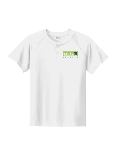 Tier 3 Fan Store Youth PosiCharge Competitor 2-Button Henley preview, front