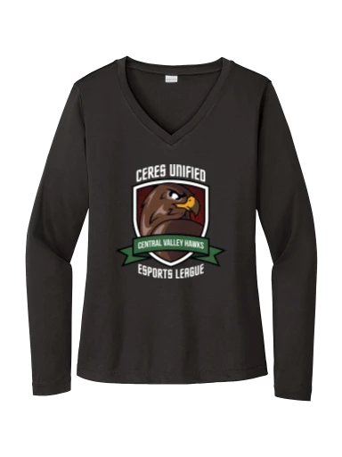 Sport-Tek Women's Long Sleeve PosiCharge Competitor V-Neck Tee preview, front