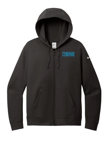 Tier 2 Fan Store Nike Women's Club Fleece Sleeve Swoosh Full-Zip Hoodie preview, front
