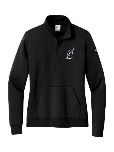 Nike Women's Club Fleece Sleeve Swoosh 1/2-Zip preview, front