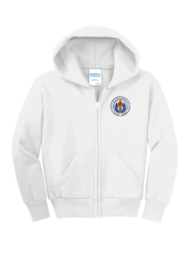 Port & Co Youth Core Fleece Full-Zip Hooded Sweatshirt preview, front