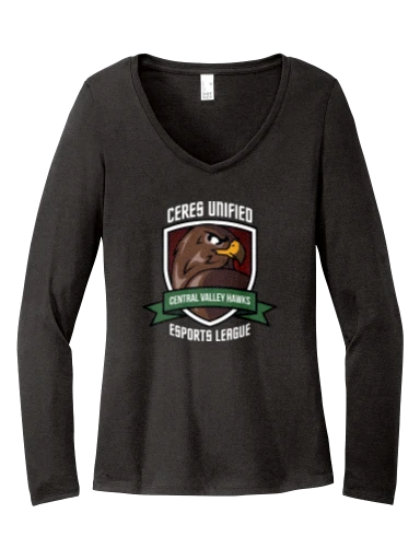 District Women's Perfect Tri Long Sleeve V-Neck Tee preview, front