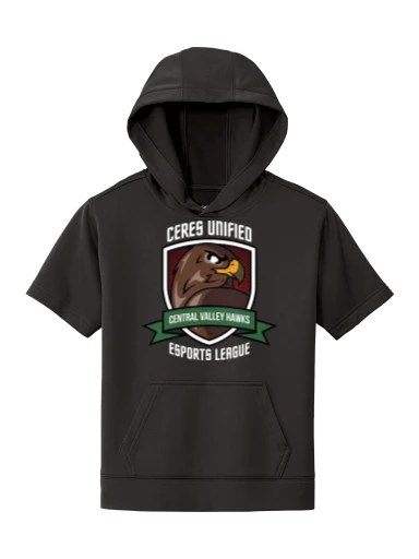 Sport-Tek Youth Sport-Wick Fleece Short Sleeve Hooded Pullover preview, front