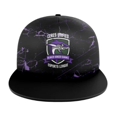 Sublimated 5 Panel Solid Flat Bill Cap preview, front