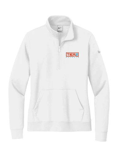 Tier 2 Fan Store Nike Women's Club Fleece Sleeve Swoosh 1/2-Zip preview, front