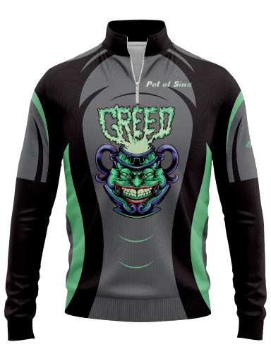 Pot of Greed Quarter Zip preview, front