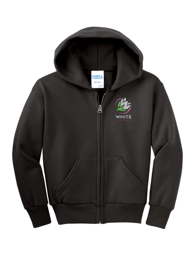 Youth Core Fleece Full-Zip Hooded Sweatshirt preview, front