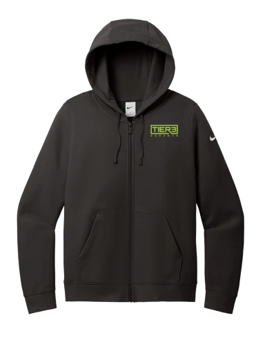Tier 3 Fan Store Nike Women's Club Fleece Sleeve Swoosh Full-Zip Hoodie preview, front