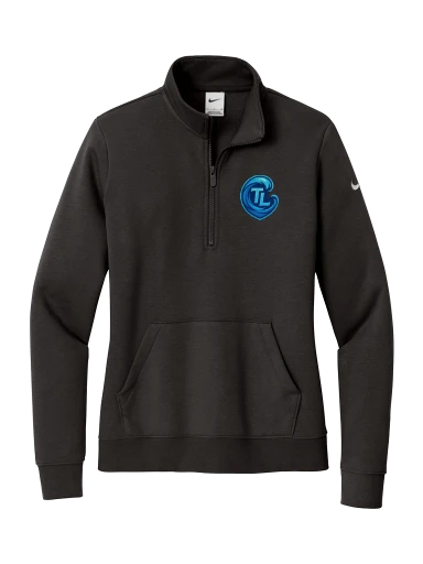 Nike Women's Club Fleece Sleeve Swoosh 1/2-Zip preview, front