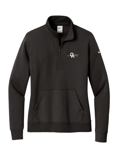 Nike Women's Club Fleece Sleeve Swoosh 1/2-Zip preview, front