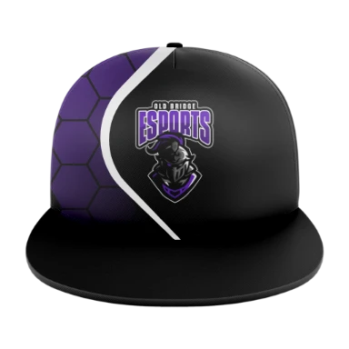 Sublimated 5 Panel Solid Flat Bill Cap preview, front