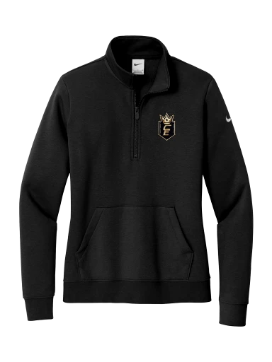Nike Women's Club Fleece Sleeve Swoosh 1/2-Zip preview, front