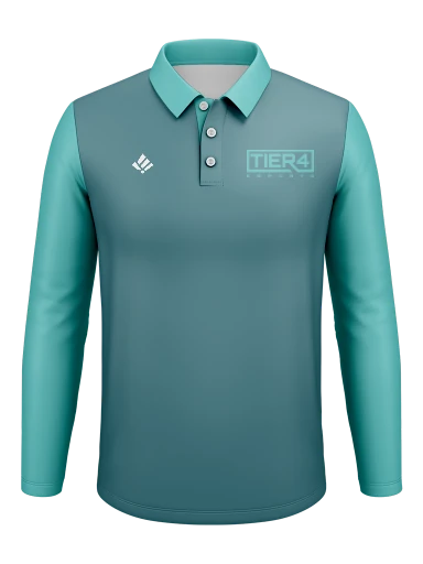 Tier 4 Esports Team Store Men's Long Sleeve Polo preview, front