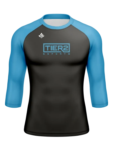 Tier 2 Team Store Men’s Compression Raglan Long Sleeve Rash Guard preview, front