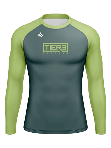Tier 3 Team Store Men’s Compression Raglan Long Sleeve Rash Guard preview, front