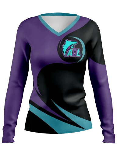 women's long sleeve v-neck preview, front