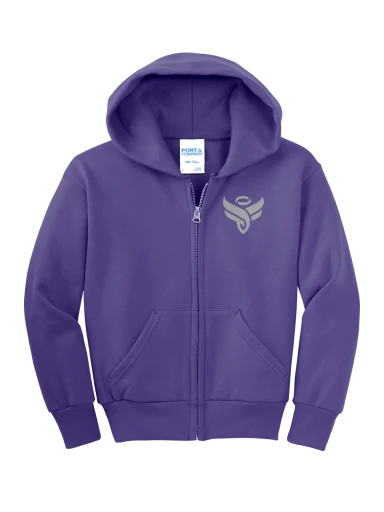 Port & Co Youth Core Fleece Full-Zip Hooded Sweatshirt preview, front