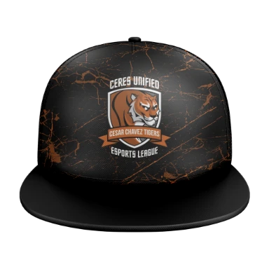 5 Panel Mesh Flat Bill Sublimated Trucker Cap preview, front