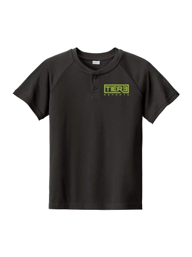 Tier 3 Fan Store Youth PosiCharge Competitor 2-Button Henley preview, front