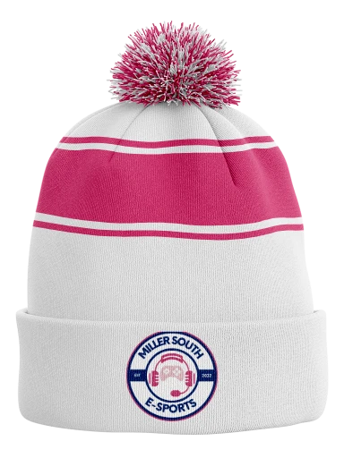 Sport-Tek Stripe Pom Pom Beanie preview, front