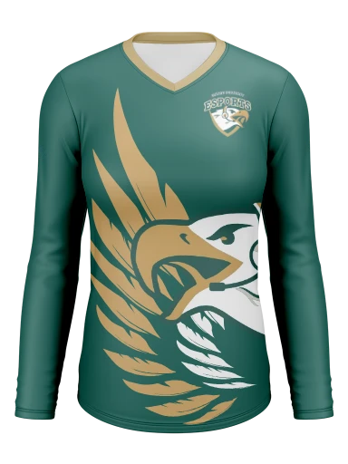 Women’s V-neck Long Sleeve Esports Jersey preview, front
