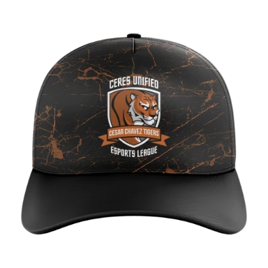 Sublimated 5 Panel Curved Bill Cap preview, front