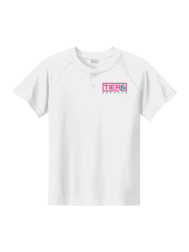 Tier 6 Fundraising Store Youth PosiCharge Competitor 2-Button Henley preview, front