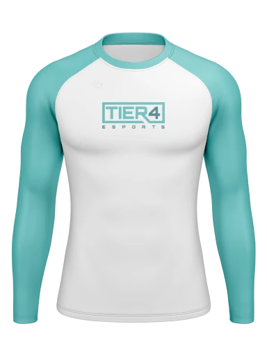 Tier 4 Esports Team Store Men’s Compression Raglan Long Sleeve Rash Guard preview, front