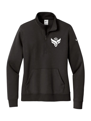 Nike Women's Club Fleece Sleeve Swoosh 1/2-Zip preview, front