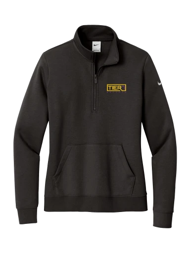 Nike Women's Club Fleece Sleeve Swoosh 1/2-Zip preview, front