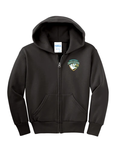 Youth Core Fleece Full-Zip Hooded Sweatshirt preview, front
