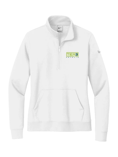 Tier 3 Fan Store Nike Women's Club Fleece Sleeve Swoosh 1/2-Zip preview, front