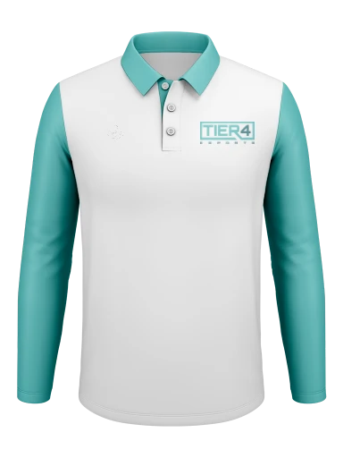 Tier 4 Esports Team Store Men's Long Sleeve Polo preview, front